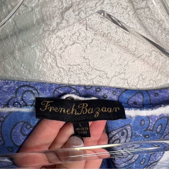 French Bazaar Blue Ruffled Top - Picture 2 of 5